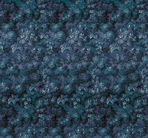 Komar Botanique Bleu Papier Peint Intissé 300x280cm 6 bandes | Yourdecoration.fr