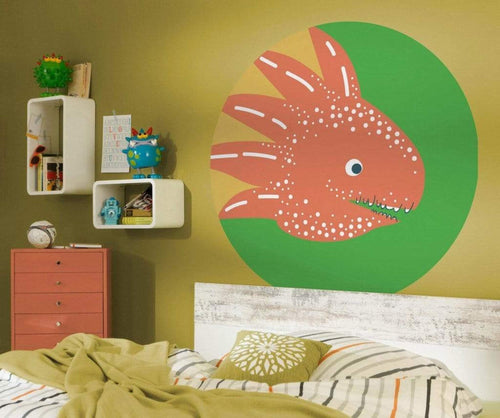 Komar Little Dino Proto Papier Peint Adhésif 128x128cm Rond ambiance | Yourdecoration.fr