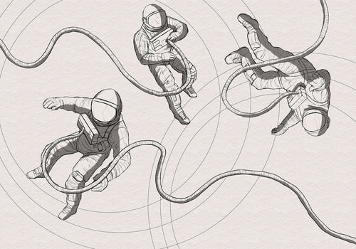 Komar Intisse Papier Peint Iax8 0015 Extraordinary Astronauts | Yourdecoration.fr