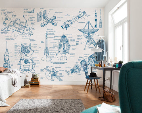 Komar Intisse Papier Peint Iax8 0016 Spacecraft Architecture Interieur | Yourdecoration.fr