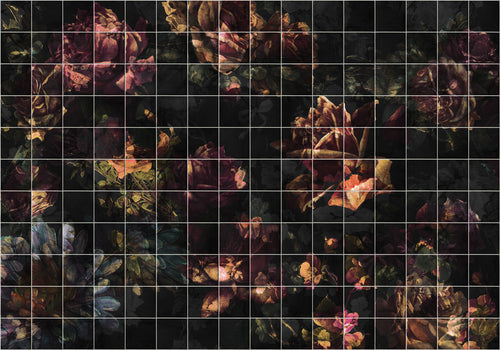 Komar Intisse Papier Peint Inx8 080 Tiles Flowers | Yourdecoration.fr