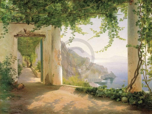 Carl Frederic Aagaard  Amalfi Cappuccini affiche art 101x76cm | Yourdecoration.fr