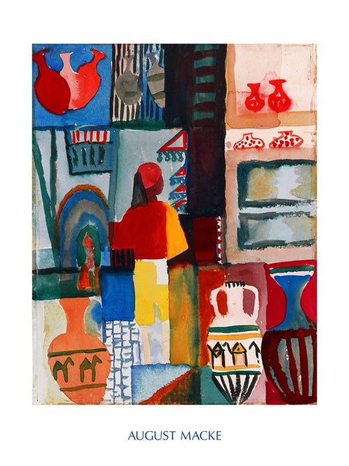 August Macke Merchant with Jugs affiche art 60x80cm | Yourdecoration.fr
