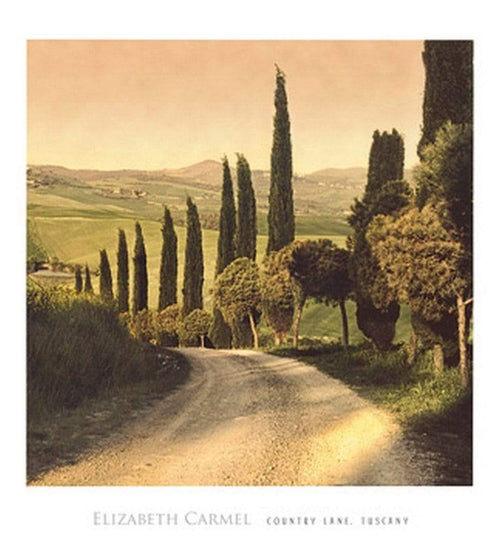 Elisabeth Carmel Country Lane, Tuscany affiche art 45x50cm | Yourdecoration.fr