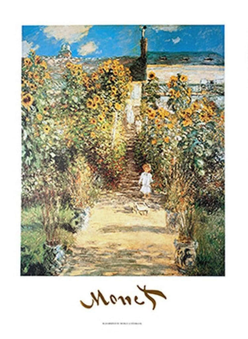 Claude Monet  The Monet's Garden at Vétheuil affiche art 50x70cm | Yourdecoration.fr