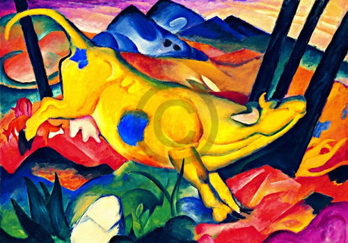 Franz Marc Die gelbe Kuh affiche art 100x70cm | Yourdecoration.fr