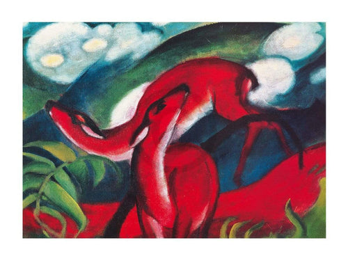 Franz Marc The red Deer affiche art 80x60cm | Yourdecoration.fr
