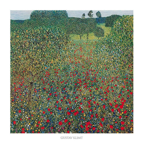 Gustav Klimt  Campo di papaveri affiche art 70x70cm | Yourdecoration.fr