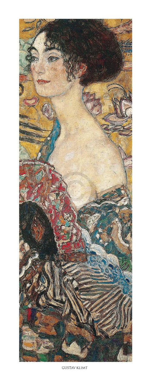 Gustav Klimt Segnora con ventaglio affiche art 20x50cm | Yourdecoration.fr