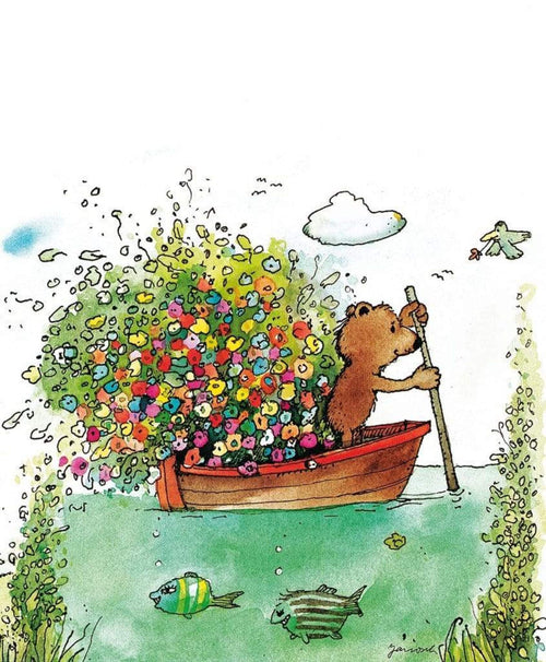 Janosch Blumen Fähre affiche art 48x58cm | Yourdecoration.fr