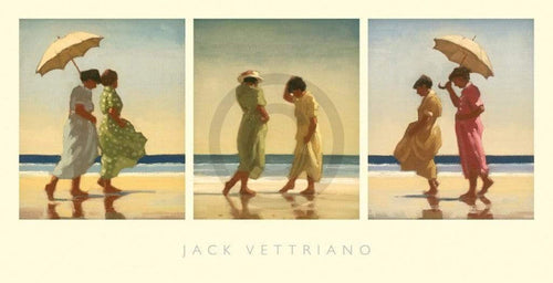 Jack Vettriano Summer Days Triptychon affiche art 70x36cm | Yourdecoration.fr