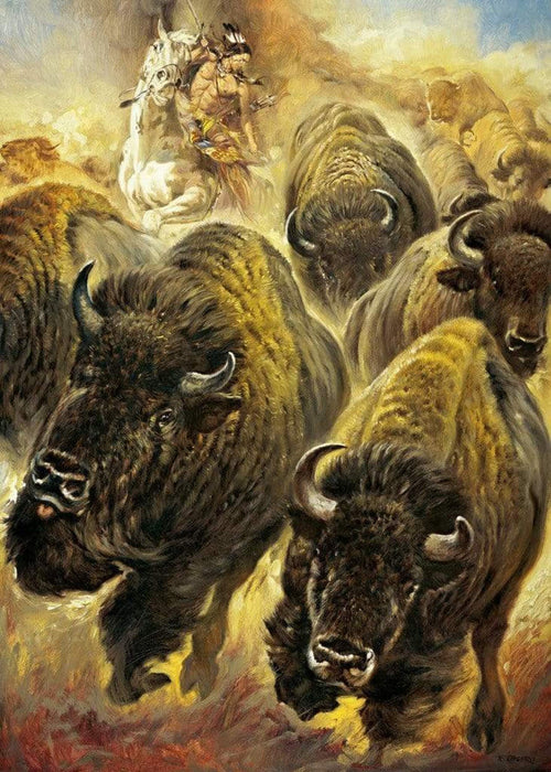 Renato Casaro Büffeljagd affiche art 50x70cm | Yourdecoration.fr
