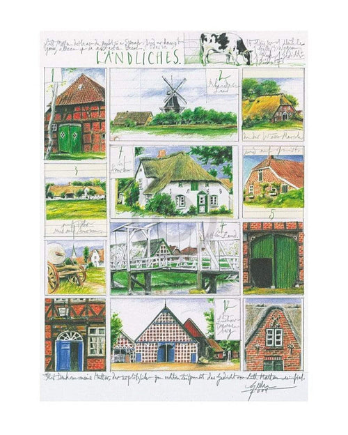 Sabine Gerke Ländliches affiche art 40x50cm | Yourdecoration.fr