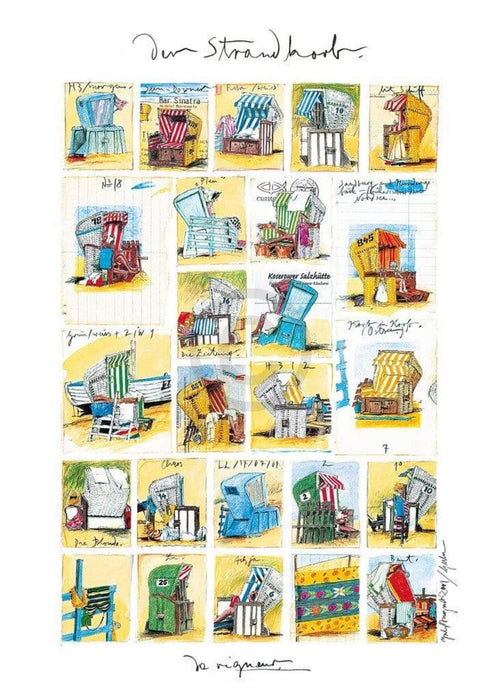 Sabine Gerke Der Strandkorb affiche art 50x70cm | Yourdecoration.fr