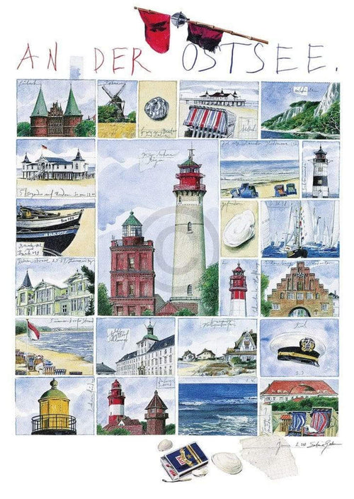 Sabine Gerke An der Ostsee affiche art 50x70cm | Yourdecoration.fr