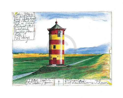 Sabine Gerke Der Leuchtturm von Pilsum affiche art 30x24cm | Yourdecoration.fr
