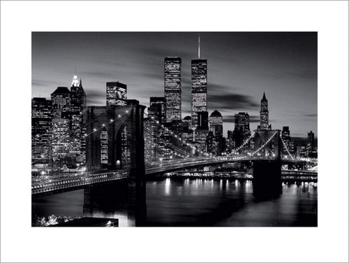 Pyramid Brooklyn Bridge Black and White affiche art 60x80cm | Yourdecoration.fr