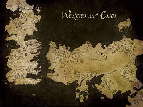 Pyramid Game of Thrones Westeros and Essos Antique Map affiche art 60x80cm | Yourdecoration.fr