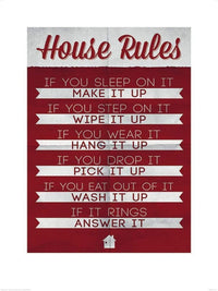 Pyramid House Rules affiche art 60x80cm | Yourdecoration.fr