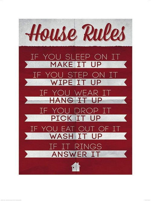Pyramid House Rules affiche art 60x80cm | Yourdecoration.fr