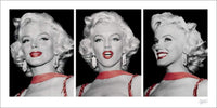 Pyramid Marilyn Monroe Red Dress Triptych affiche art 50x100cm | Yourdecoration.fr