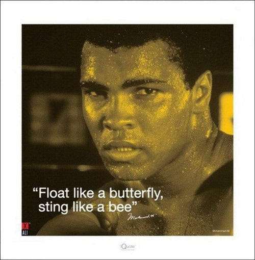 Pyramid Muhammad Ali iQuote Sting Like a Bee affiche art 40x40cm | Yourdecoration.fr