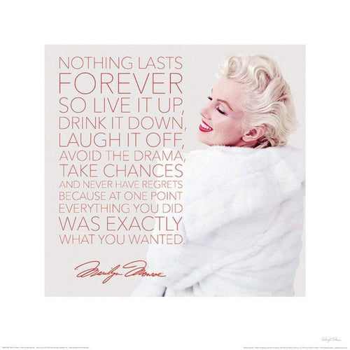 Pyramid Marilyn Monroe Nothing Lasts Forever affiche art 40x40cm | Yourdecoration.fr