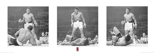 Pyramid Muhammad Ali Liston Triptych affiche art 33x95cm | Yourdecoration.fr