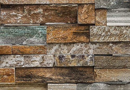 Papier Peint - Colorful Stone Wall 366x254cm - Papier