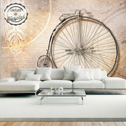 Papier Peint - Vintage Bicycles Sepia - Intissé