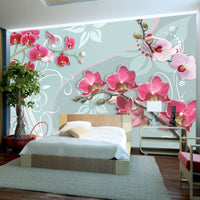 Papier Peint - Pink Orchids Variation Ii - Intissé