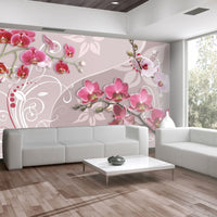 Papier Peint - Flight of Pink Orchids - Intissé