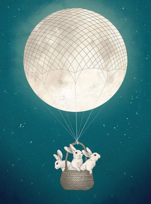 Wizard+Genius Moonbunnies Papier Peint Intissé 192x260cm 4 bandes | Yourdecoration.fr