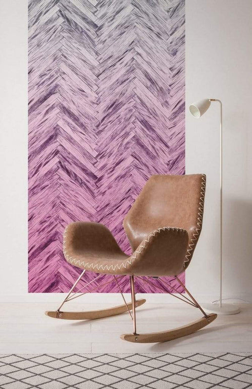 Komar Herringbone Pink Papier Peint Intissé 100x250cm 1 bande ambiance | Yourdecoration.fr