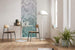 Komar Herringbone Mint Papier Peint Intissé 100x250cm 1 bande ambiance | Yourdecoration.fr