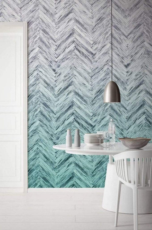 Komar Herringbone Mint Papier Peint Intissé 400x250cm 4 bandes ambiance | Yourdecoration.fr