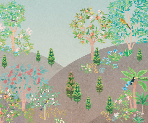 Komar Persian Garden Intisse Papier Peint 300x250cm 6 bandes | Yourdecoration.fr