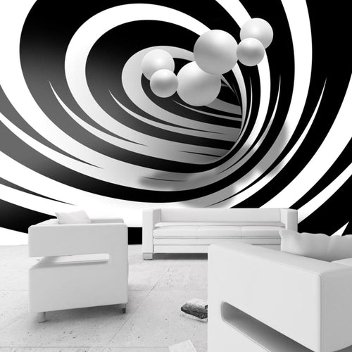 Papier Peint - Twisted in Black & White - Intissé