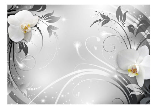 Papier Peint - Orchids on Silver - Intissé