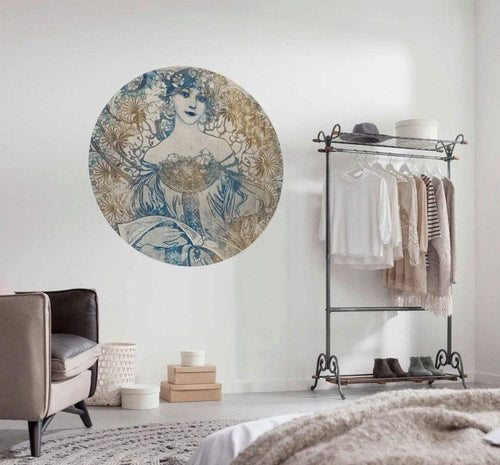 Komar Goddess Papier Peint 125x125cm Rond ambiance | Yourdecoration.fr