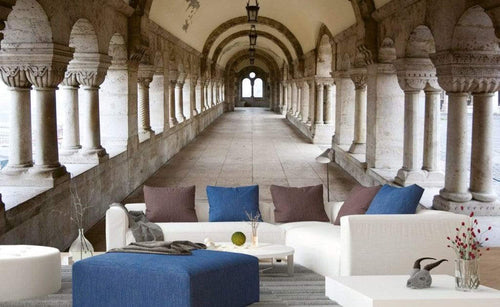 Dimex Ancient Corridor Papier Peint 375x250cm 5 bandes ambiance | Yourdecoration.fr