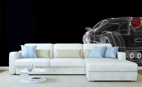 Dimex Car Model Dark Papier Peint 225x250cm 3 bandes ambiance | Yourdecoration.fr