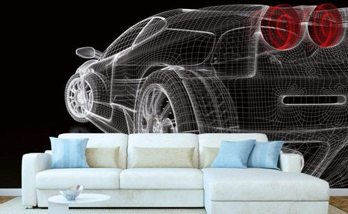 Dimex Car Model Dark Papier Peint 375x250cm 5 bandes ambiance | Yourdecoration.fr