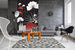 Dimex Flowers on Black Papier Peint 150x250cm 2 bandes ambiance | Yourdecoration.fr