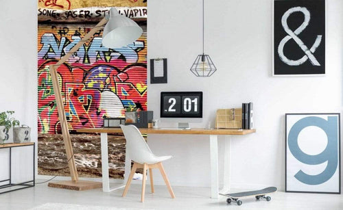 Dimex Graffiti Street Papier Peint 150x250cm 2 bandes ambiance | Yourdecoration.fr