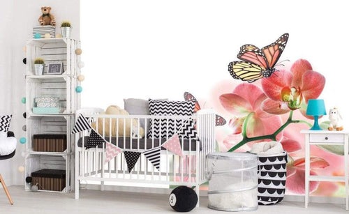 Dimex Orchids and Butterfly Papier Peint 225x250cm 3 bandes ambiance | Yourdecoration.fr