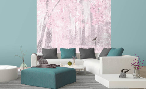 Dimex Pink Forest Abstract Papier Peint 225x250cm 3 bandes ambiance | Yourdecoration.fr