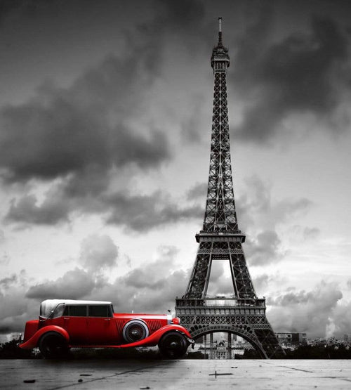 Dimex Retro Car in Paris Papier Peint 225x250cm 3 bandes | Yourdecoration.fr