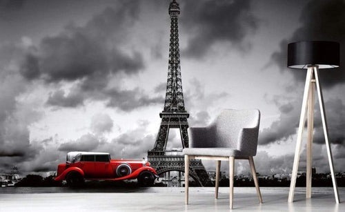 Dimex Retro Car in Paris Papier Peint 375x250cm 5 bandes ambiance | Yourdecoration.fr