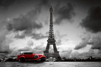 Dimex Retro Car in Paris Papier Peint 375x250cm 5 bandes | Yourdecoration.fr